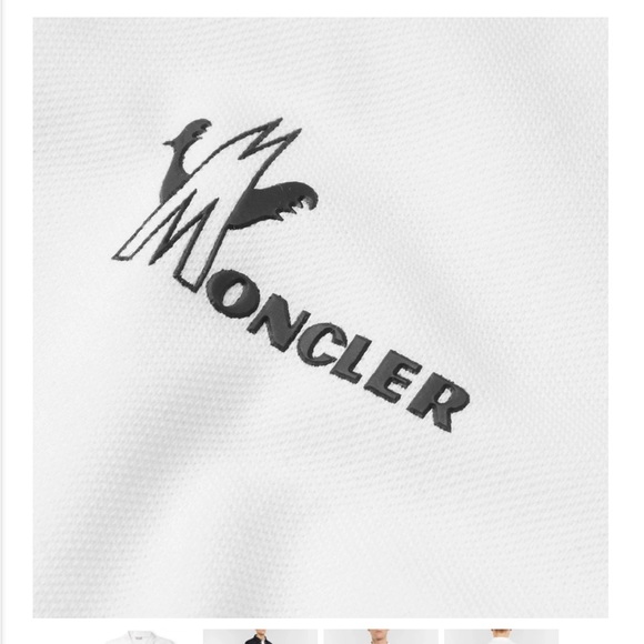 SEND OFFERS🔥🔥Moncler - Maglia Cotton-Piqué Polo Shirt - White - Picture 3 of 12